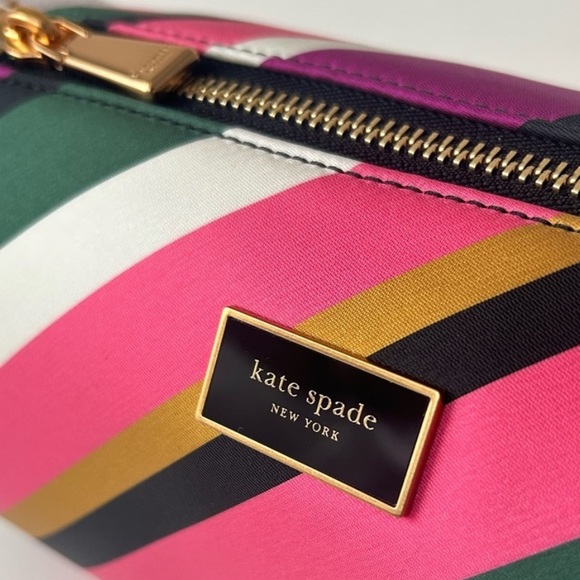 ♠️kate spade Sweet Treats Festive Multi Stripe Jacquard Small Barrel Bag NWT - Picture 9 of 12